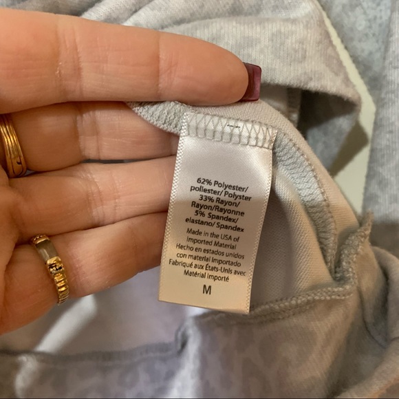 Beyond Yoga Leopard Favorite Raglan Crew Pullover in Grey Leopard - Picture 13 of 15